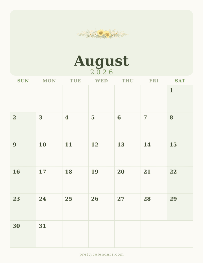 Florales Printable Calendars
