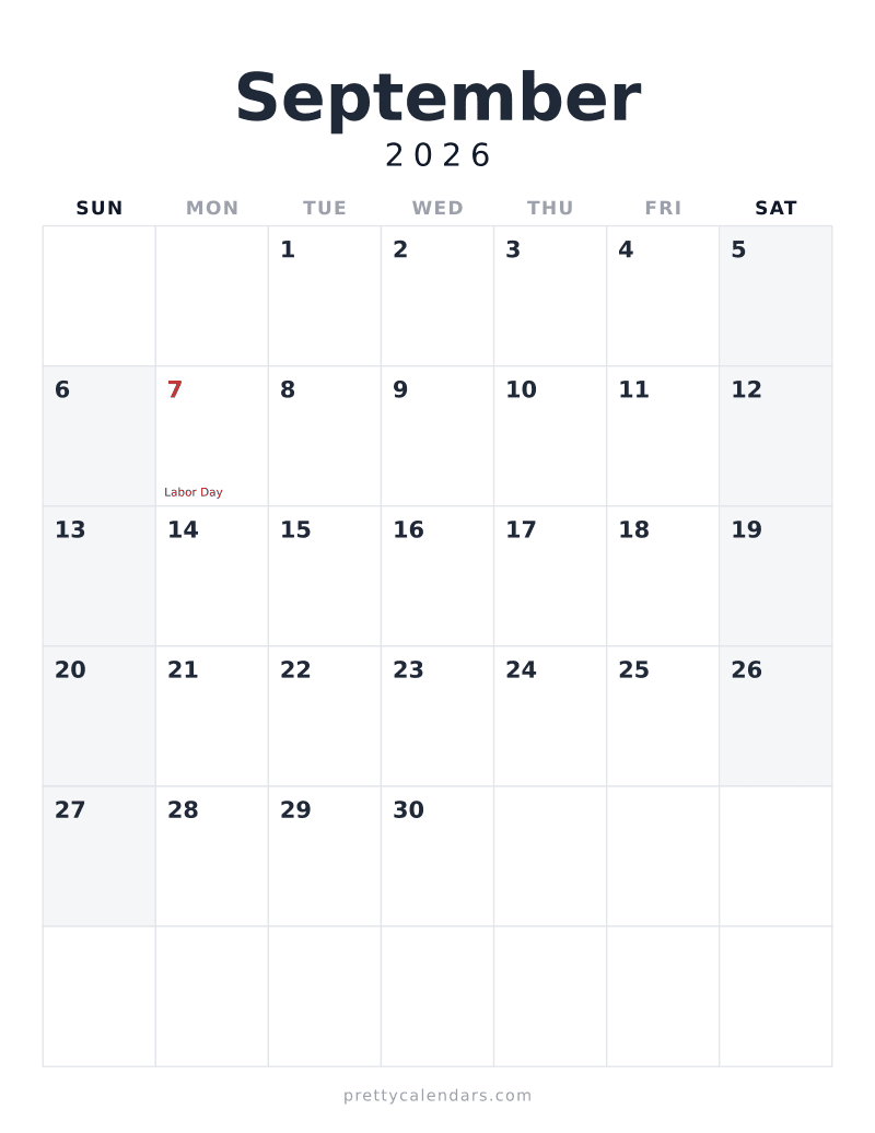 September 2026 Calendar