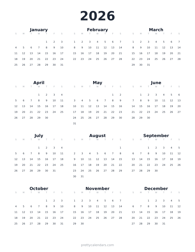 2026 Calendar