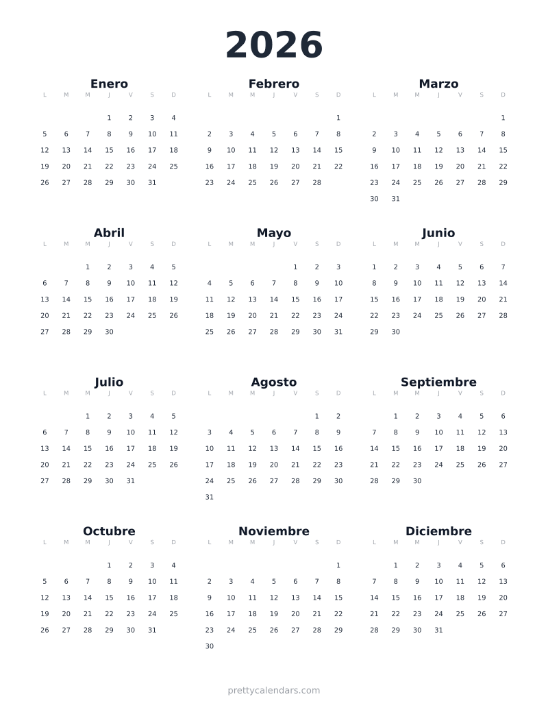 Calendario 2026