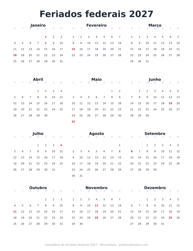 Ano 2027, começa no domingo, Minimalista