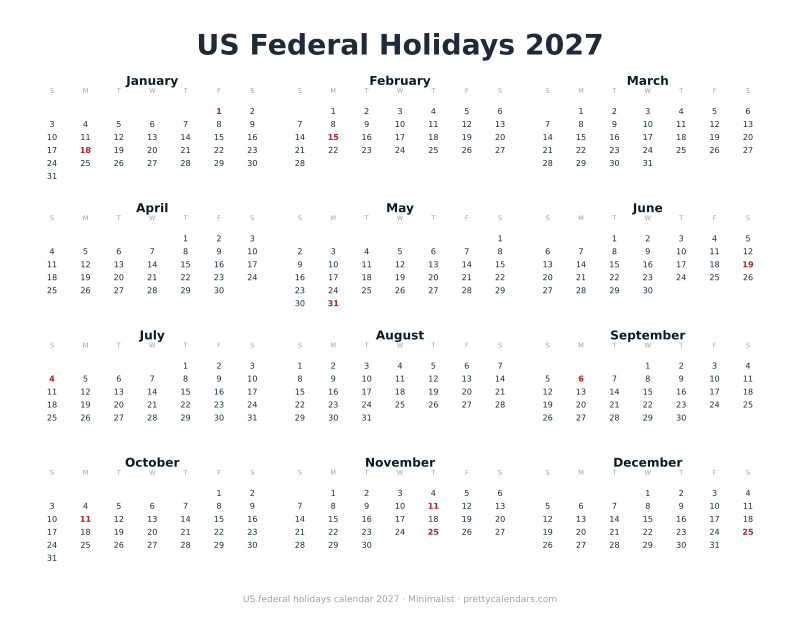 2027 landscape year overview, Minimalist