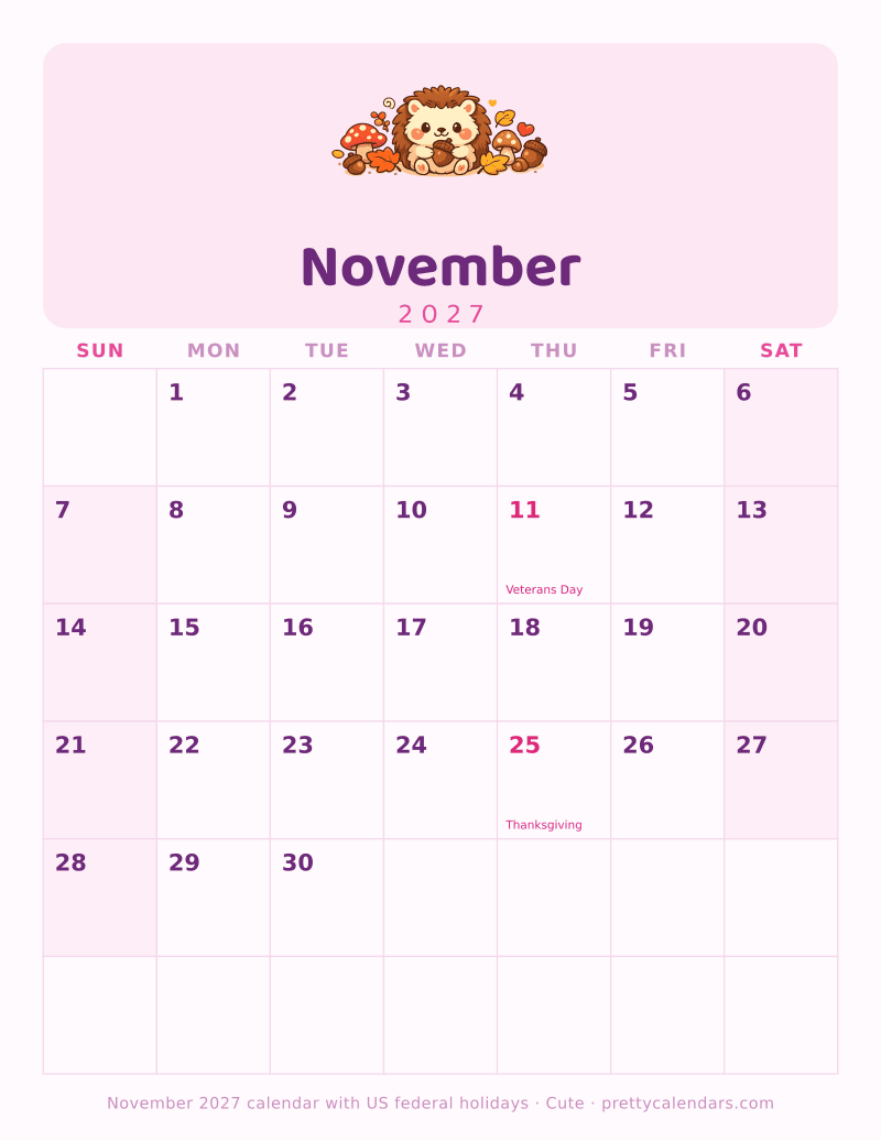November 2027, Cute