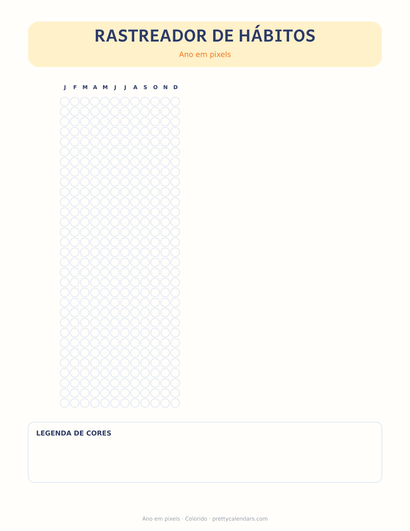 Ano em pixels para imprimir, estilo Colorido